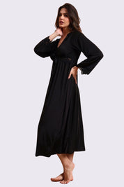 AXTZH Three-Piece Nightwear Set Designed for Grace, Comfort, and Sophistication in Every Detail X2509-BLACK-F2M
