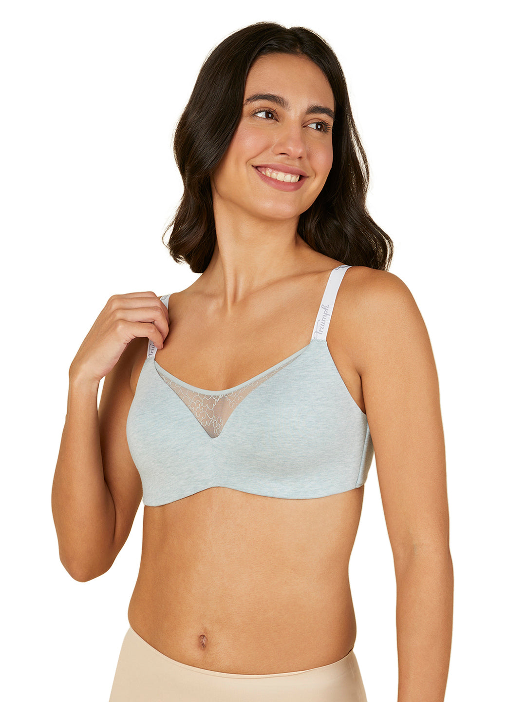 TRIUMPH-110I538 Comfort 161 Padded Non Wired Everyday Invisible Cotton T-Shirt Bra