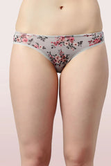 ENAMOR PANTY P000 Silver Rose Print Low Waist Women Hipster Multicolor Panty