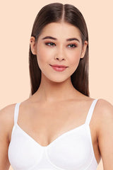ENAMOR BRA-A042 /2 White Side Support Shaper Classic Bra - Supima Cotton Non-Padded Minimizer Wirefree