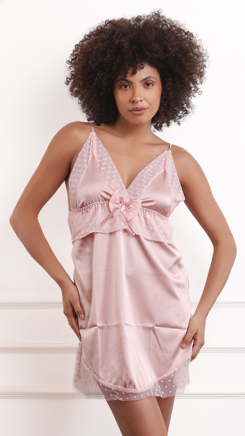 Satin & Sheer Mesh Peplum Babydoll | Statement Lingerie