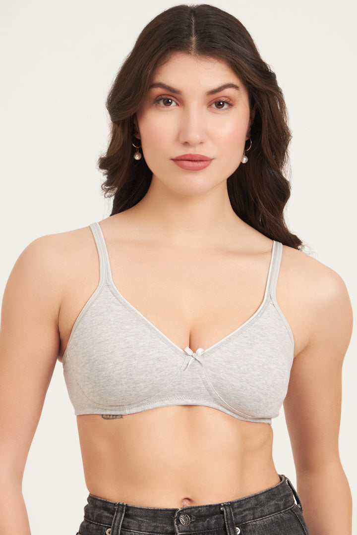 JOCKEY BRA-1722 Wirefree Non Padded Super Combed Cotton Elastane Stretch Medium Coverage Everyday Bra with Concealed Shaper Panel