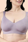 ENAMOR BRA F121 Silver Lilac Ultimate Smoothening Full Support Bra for Women- Full Coverage, Non Padded and Wirefree