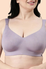 ENAMOR BRA F121 Silver Lilac Ultimate Smoothening Full Support Bra for Women- Full Coverage, Non Padded and Wirefree