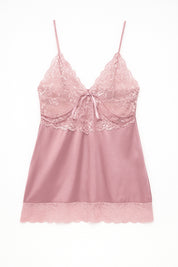 AXTZH 2-Piece Satin Nightwear Set with Robe X7651-ROSE-F11S