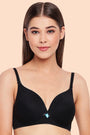 Enamor-F065 Black Invisible Neckline T-Shirt Bra - Padded & Wirefree