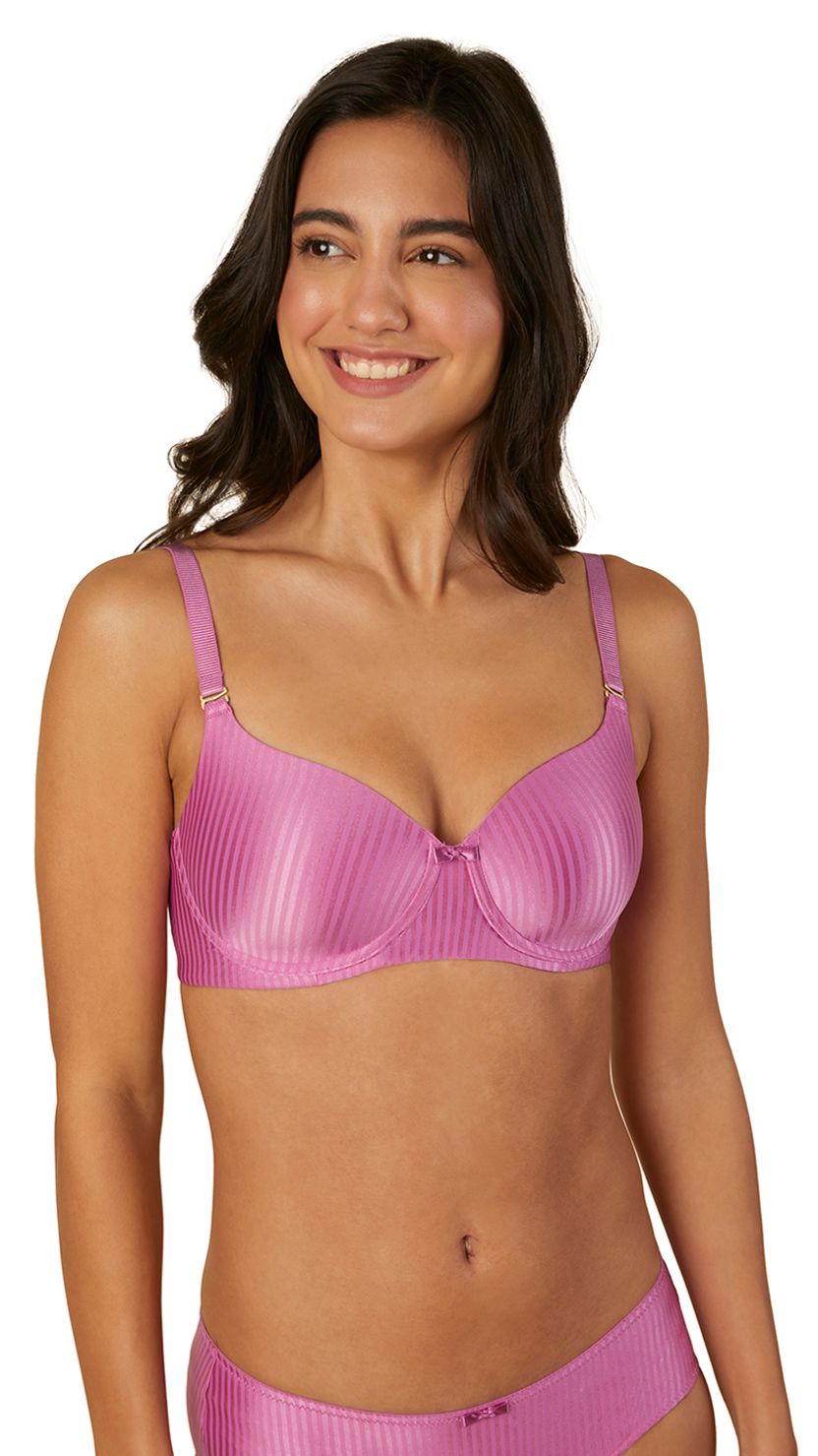 Triumph Pink Shimmer Stripe Multiway Padded T-Shirt Bra