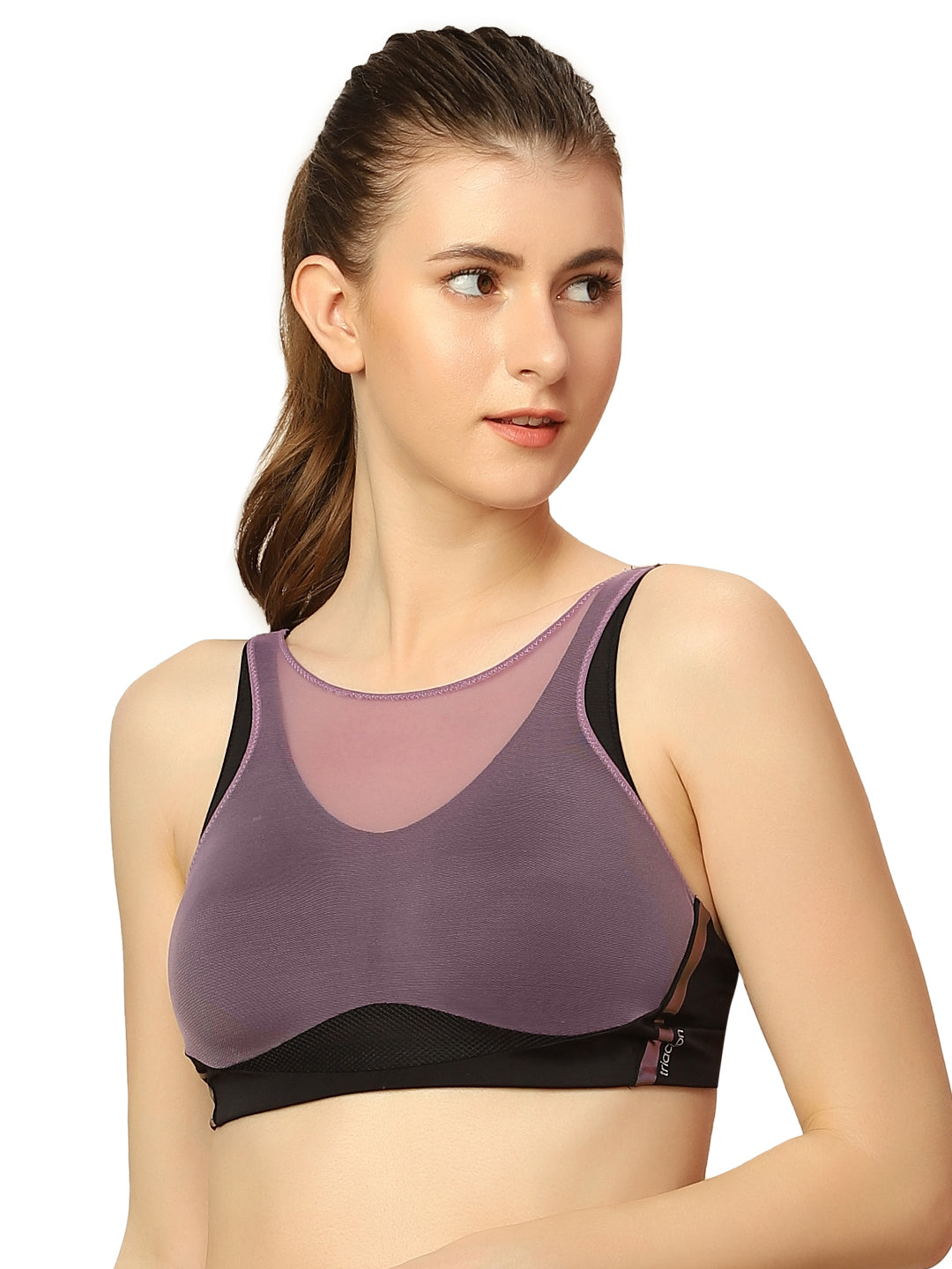 TRIUMPH 110I712-High Neck Mesh Panel Bra with Supportive Fit and Modern Styling-K9