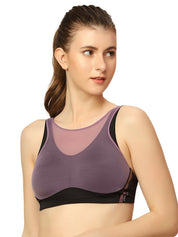 TRIUMPH 110I712-High Neck Mesh Panel Bra with Supportive Fit and Modern Styling-K9