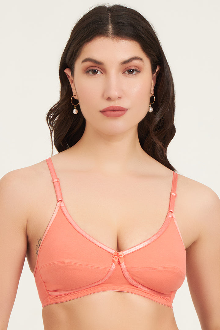 JOCKEY BRA-1242 Wirefree Non Padded Super Combed Cotton Elastane Stretch Medium Coverage Cross Over Everyday Bra