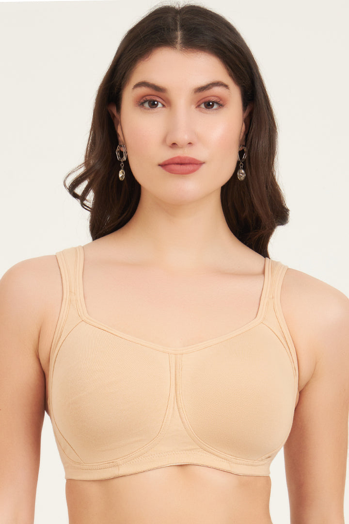 JOCKEY BRA-FE78 Wirefree Padded Super Combed Cotton Elastane Stretch Full Coverage Plus Size Bra with Broad Cushioned Fabric Strap