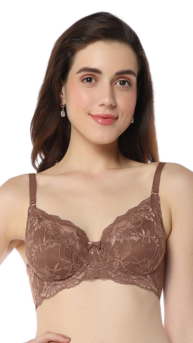Amante Lace Mesh-Lined Wired Lace Bra