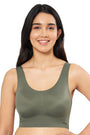 Slate Green AMANTE BRA83501 Skins Support Scoop Neck Bra