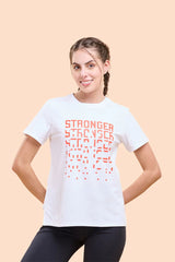 ENAMOR-A301 Bright White Stronger ACTIVE COTTON TEE | SHORT SLEEVE ANTI-ODOUR COTTON TEE WITH GRAPHIC