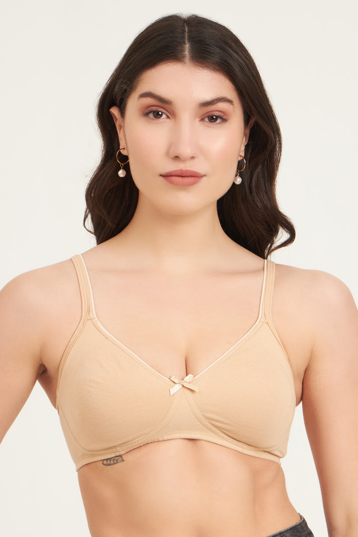 JOCKEY BRA-1722 Wirefree Non Padded Super Combed Cotton Elastane Stretch Medium Coverage Everyday Bra with Concealed Shaper Panel