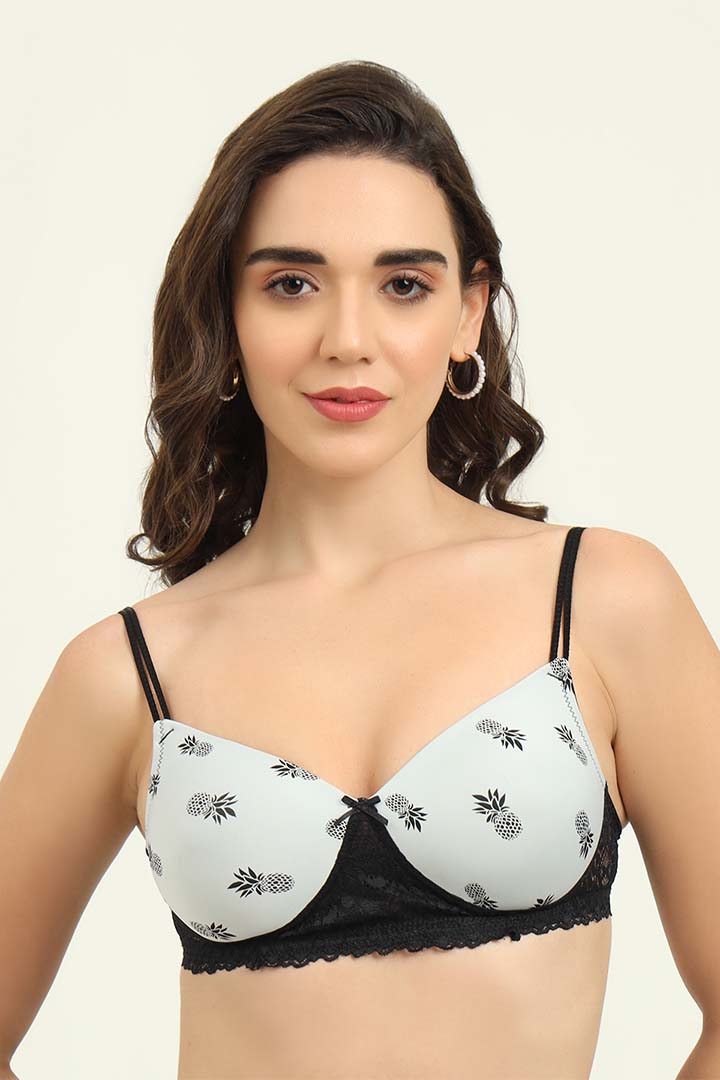 SLUUW BRA-SB008 - LIGHTLY PADDED LACY T-SHIRT BRA