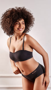 Padded Strapless Bandeau Bra | Bonded Multi-Way Bra with Silicone Grip