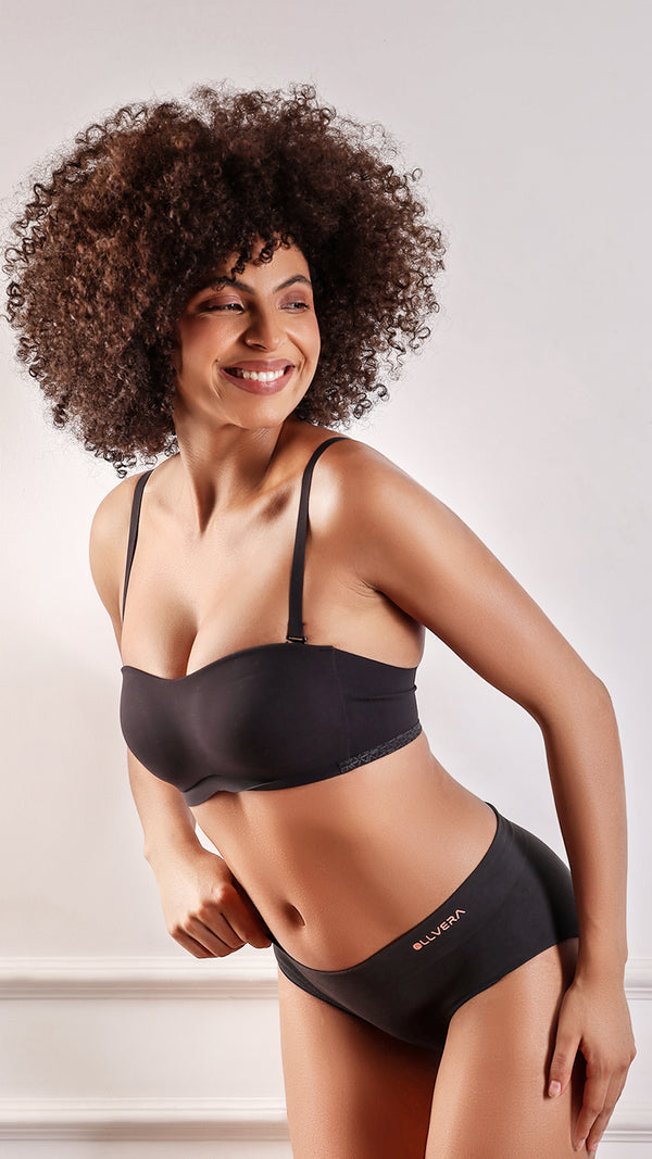 Padded Strapless Bandeau Bra | Bonded Multi-Way Bra with Silicone Grip
