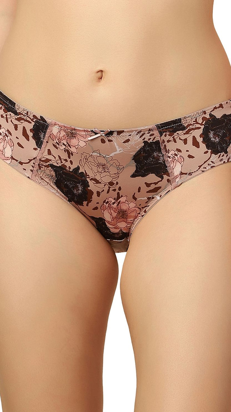 Triumph Brown Floral Print Mid-Rise Brief