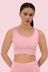 ENAMOR BRA A206 Lilas Women's Criss Cross High Impact Long Line Sports Bra - High Support, Padded, High Coverage, Non-Wired