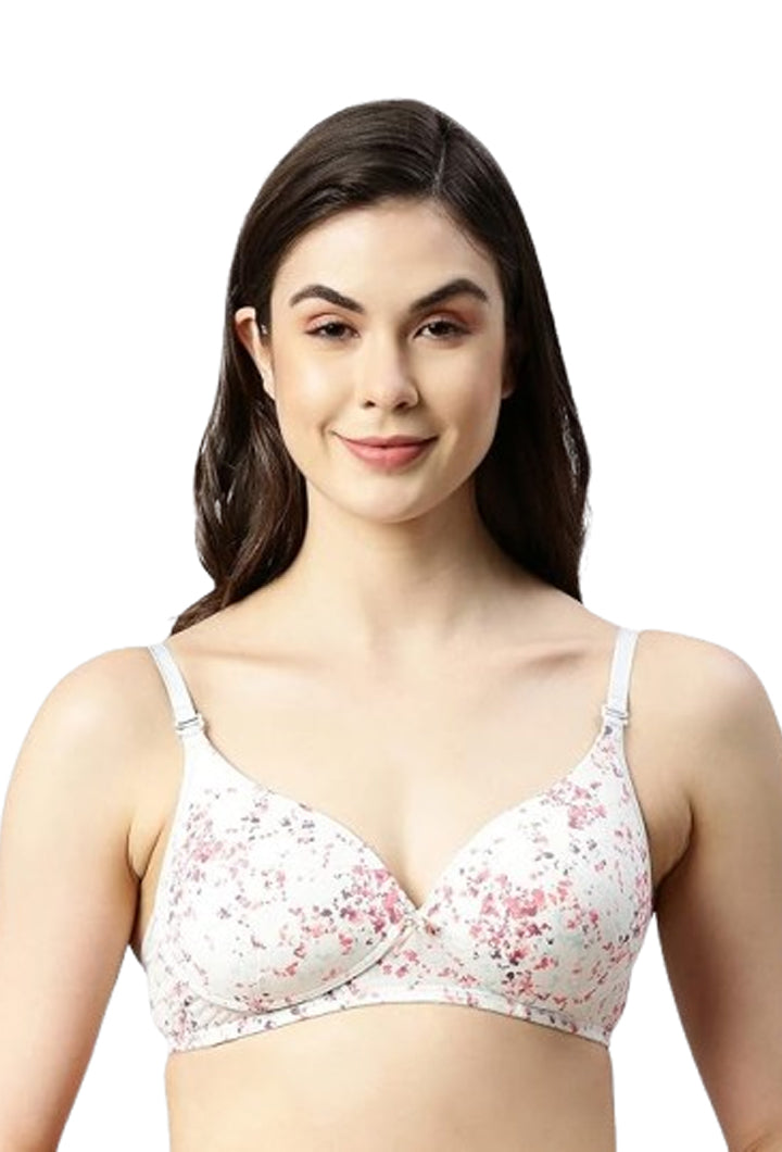 Enamor F023 Perfect Plunge T-Shirt Bra - Padded Wirefree Medium Coverage