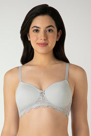 AMANTE BRA87701 Lace Elegance Solid Padded Non-Wired Bra