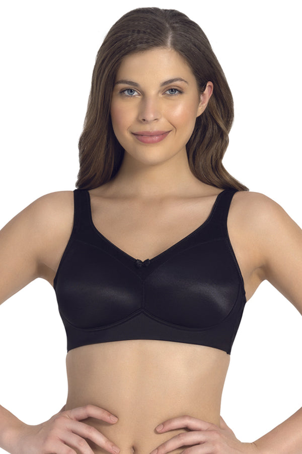 AMANTE BRA -BRA78001 Elegant Support Non-padded & Non-wired Black Bra