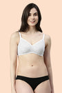 ENAMOR BRA-A042 /2 Ditsy Dots Print Side Support Shaper Classic Bra - Supima Cotton Non-Padded Minimizer Wirefree