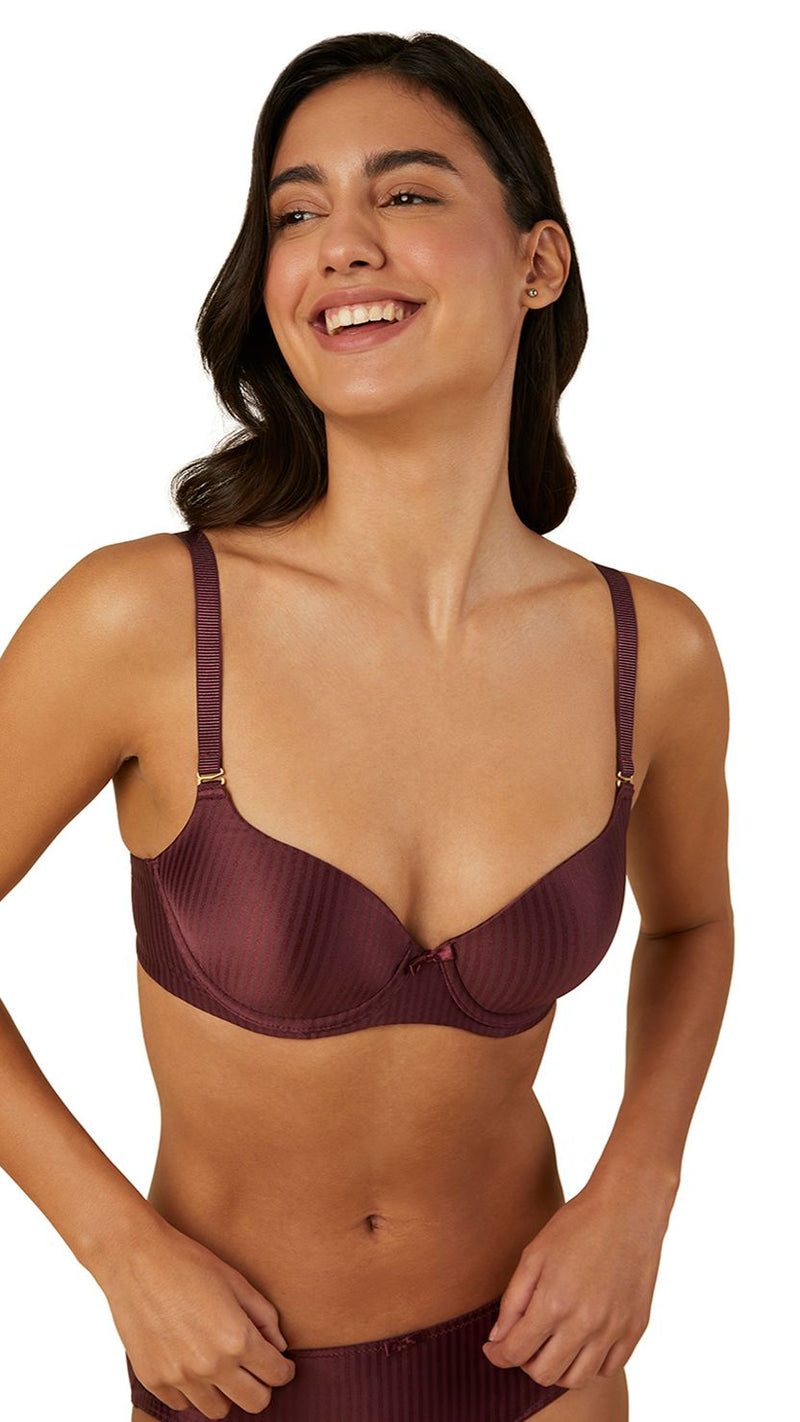 Triumph Wine Striped Lightly Padded Wired Bra