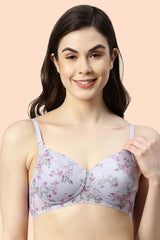 ENAMOR BRA F165 Dainty Petal Ecolite Fabric Smooth Support Bra for Women - Padded, Wirefree and High Coverage