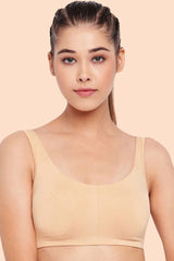 Enamor-SB06 Skin Low Impact Cotton Sports Bra Non-Padded & Wirefree