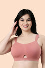 ENAMOR BRA A064 Rosette Cloud Soft Cotton Full Support Minimizer Bra for Women -Padded ,Wirefree and Full Coverage
