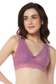 AMANTE BRA -BRA100901 Grape Nectar Chic Lace Non-Padded Non-Wired  Bralette