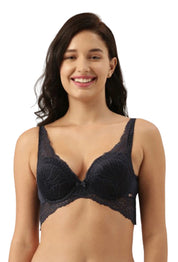 Enamor-F091 Butterfly Cleavage Enhancer Plunge Push-Up Bra - Padded & Wired