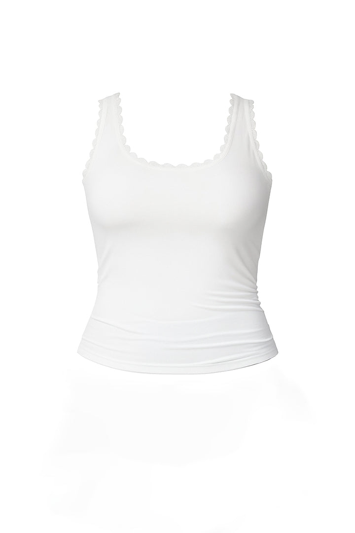 AXTZH Women's Ribbed Cami Top X0232-WHITE-G2MO