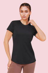 ENAMOR A313 Women Active Panel Quick Dry Relaxed Fit, Regular Length Workout T-Shirt