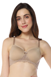 AMANTE BRA87701 Lace Elegance Solid Padded Non-Wired Bra