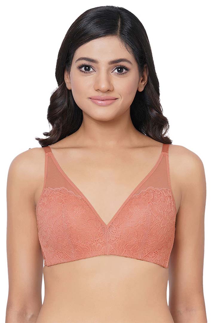 4th Cup Bridal Wear Medium coverage Lace Bra - Purple