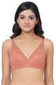 WACOAL BRA IAB317 Emma Lace Padded Non-wired 3/4th Cup Bridal Wear Medium coverage Lace Bra - Purple