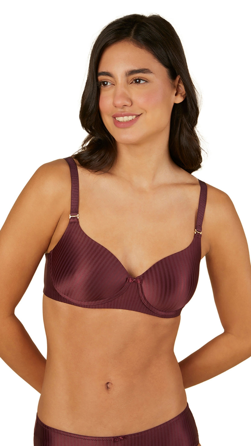 Triumph Wine Shimmer Stripe Multiway T-Shirt Bra