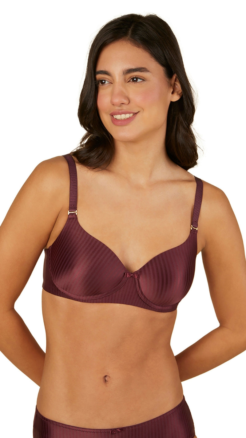 Triumph Wine Shimmer Stripe Multiway T-Shirt Bra