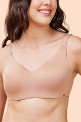 ENAMOR BRA F121 Honey Beige Ultimate Smoothening Full Support Bra for Women- Full Coverage, Non Padded and Wirefree
