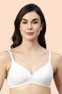 ENAMOR BRA-A039 White Perfect Coverage T-Shirt Bra - Supima Cotton Padded Wirefree Medium Coverage