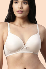 Enamor-F065 Pink Champagn Invisible Neckline T-Shirt Bra - Padded & Wirefree