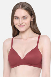 WACOAL BRA 852189 How Perfect Padded Non-wired 3/4th Cup Medium Coverage Seamless T-Shirt Bra - Maroon