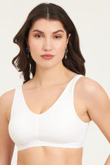 JOCKEY-ES04 White Wirefree Padded Super Combed Cotton Elastane Stretch Full Coverage Lounge and Sleep with Removable Pads