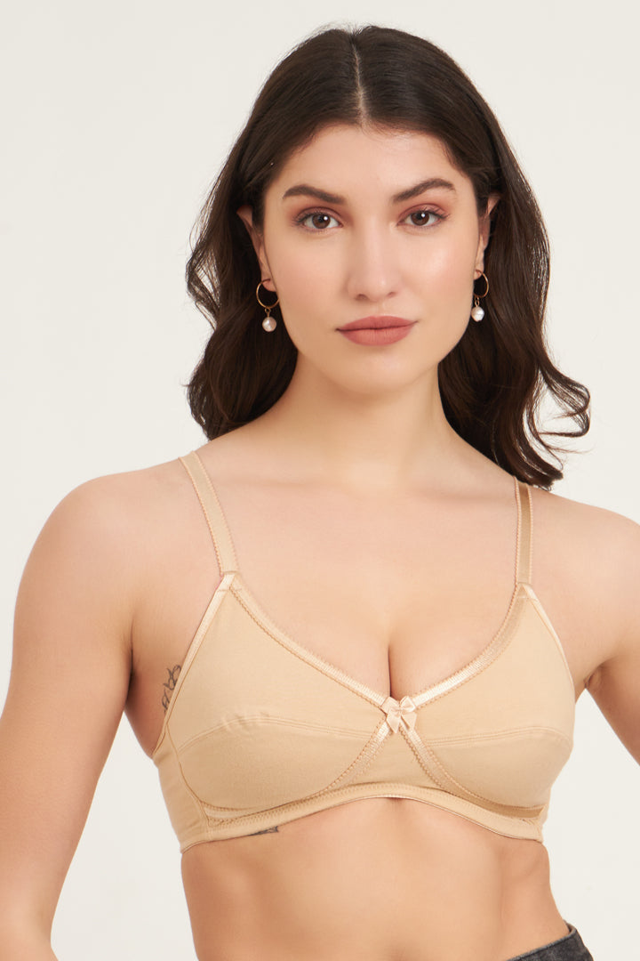 JOCKEY BRA-1242 Wirefree Non Padded Super Combed Cotton Elastane Stretch Medium Coverage Cross Over Everyday Bra