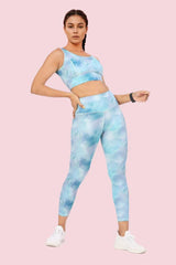 ENAMOR BRA-A204 Galaxy Splatter Printed Sports Bra - High-Impact Dry Fit Long Line Sports Bra with Stylish Print