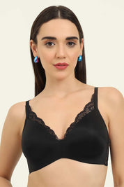 Triumph Bra-110I729 Floral Lace Full Coverage Lightly Padded Seamless T-Shirt Bra With All Day Comfort