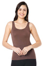 Cacao Nibs AMANTE LIN77101 Broad Straps Body Hugging Modal Vest